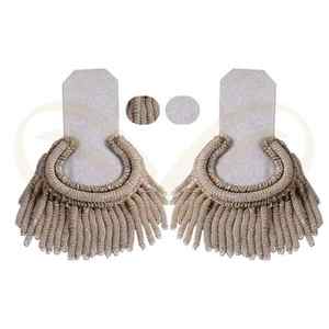 2025 New Style White and Silver Bullion Shoulder Board with Hand Embroidery Epaulettes <b>Personal</b> <b>Defense</b> <b>Equipment</b> - Product Image 4