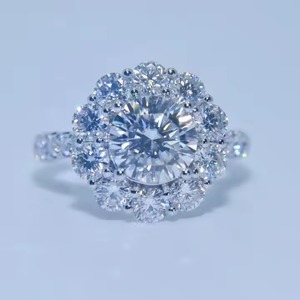 Bague Solitaire 14k 18k Lab Grown Diamond Bague de fiançailles Qualité 925 Silver Lab Grown Diamond Wedding Ring For Women - Product Image 1