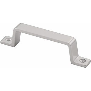 HERMETA Aluminum Furniture Handles & <b>Knobs</b> 420 Handle 27 mm Projection 110 mm Length 13 mm Width Anodized <b>Silver</b> Color 2 Holes - Product Image 1