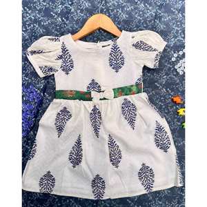 เสื้อแขนพองผ้าฝ้ายพรีเมี่ยมสำหรับเด็กผู้หญิงเสื้อลูกไม้ด้านหน้ามีซิปด้านหลังระบายอากาศใส่สบายฤดูร้อนเด็กวัยหัดเดิน - Product Image 1