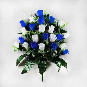 Custom Multi-Color Artificial Silk <strong>Memorial</strong> Rose <strong>Grave</strong> Vase Decoration Outdoor Funeral Bouquet for Gravestones for Mother's Day - Product Image 3