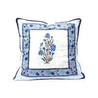 Nouvelle Housse de Coussin de Canapé Faite Main, Vintage, Rayée, Imprimée au Bloc, Tissée, Florale, en Coton Écologique, Personnalisable