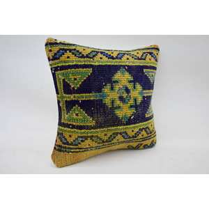 Multicolor bohemio Vintage patrón lana Kantha 12x12 pulgadas tejido decorativo almohada - Product Image 2