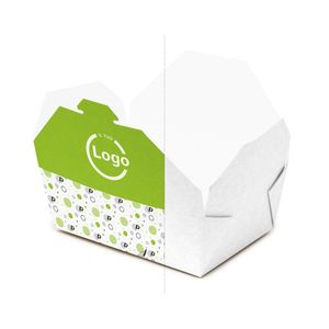Personalized Recycled Hamburger <b>Box</b> 14x20x7.5cm-White or Havana - Product Image 2