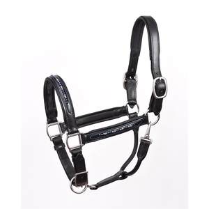Muserolle de cheval de selle anglaise en cuir marron noir entièrement réglable avec accessoire de boucles de réglage de goélette confortable - Product Image 3