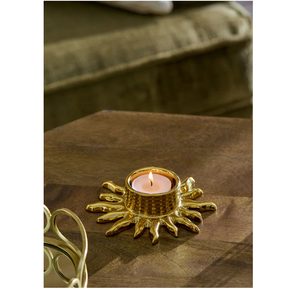 AK ไฟชาโลหะดวงอาทิตย์ทำด้วยมือสีทองสำหรับตกแต่งภายในโต๊ะทำจากทองเหลืองคุณภาพสูง - Product Image 1