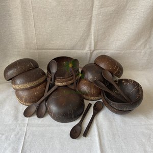 Juego de cuencos de coco personalizados, cuencos de concha pulida ecológicos con muestra gratis en el interior/ambos lados, tamaño personalizado - Product Image 5