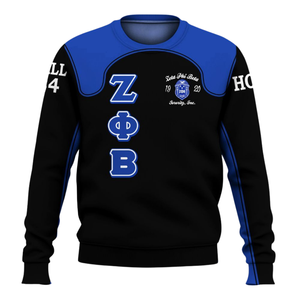 Sweat-shirt à col rond brodé Zeta Phi Beta pour femmes, bleu, vêtements grecs de sororité, pull en polaire 1920 - Product Image 1