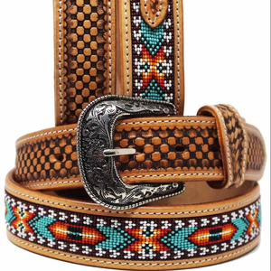 Cinturón Vaquero Occidental de Cuero con Diseño Personalizado Glamuroso, Hecho a Mano con Hebilla de Aleación de Alta Calidad, Suministro al por Mayor - Product Image 1