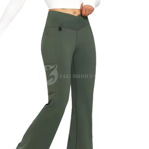Pantalones de Yoga Ajustados sin Costuras Delanteras, Cintura Media, 100% Algodón, Levanta Glúteos, Ropa Deportiva, Encaje Invernal para Mujer - Product Image 4