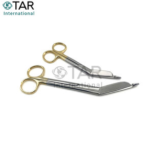Tijeras para Vendajes Quirúrgicos con Mango Dorado, Tijeras para Vendajes Lister de Acero Inoxidable, Tijeras Médicas para Apósitos de Trauma - Product Image 4