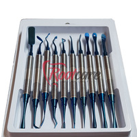 Produk laris Kit lift Molt periostex gigi halus lapis Plasma Titanium biru instrumen bedah Set gigi implan