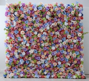 A1359 домашний Свадебный декор, Цветочная настенная панель, 3d ткань, разноцветная искусственная Шелковая Роза, Бабочка, Орхидея, Цветочная стена - Product Image 6