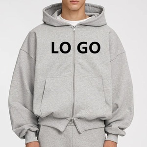 Sweat à capuche à fermeture éclair en pur coton 100% pour hommes et femmes pour l'automne et l'hiver - Product Image 6