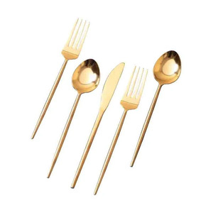 Wholesale Luxury <b>Spoons</b> <b>Gold</b> Hotel Flatware Stainless Steel Mirrored <b>Serving</b> Cutlery Set for Restaurants - Product Image 3