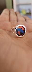 Forma única y textura alas de mariposa naturales piedra 925 anillo de plata esterlina joyería de plata al por mayor joyería de plata anillos Wow - Product Image 4