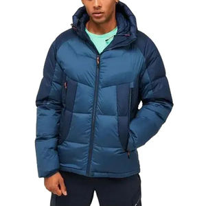 Nouvelle vente en gros Logo personnalisé hommes longue Fitness Bomber doudoune Style hiver col montant fermeture à glissière High Street Service - Product Image 1