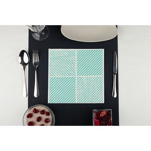 Servilletas con Estampado Diagonal Color Aguamarina 40x40cm Bambulux Eco B2B - Product Image 1