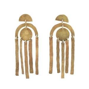 Pendientes de tuerca de latón sostenibles de alta calidad, pendientes de aro de latón chapados ecológicos de estilo clásico personalizables para pedidos a granel - Product Image 1