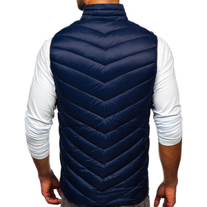 Venta al por mayor sin mangas acolchado personalizado Chaleco de alta calidad hecho a medida Stand Collar cremallera Puffer chaleco poliéster hombres impermeable - Product Image 2