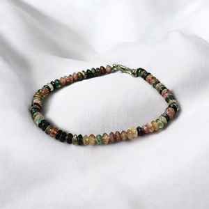 Multi Tourmaline Gemstone Beaded Bracelet 6-8mm Natural Stone Jewelry for Women Boho Style Global Trend 2025 Pick - Product Image 3