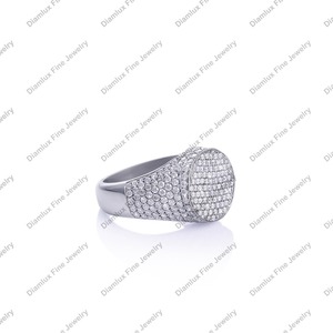 Anillo Redondo Completamente Engastado con Piedras, Joyería Unisex Brillante, Diseño de Alta Calidad al Mejor Precio Más Bajo - Product Image 3