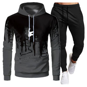 Pantalon de survêtement en polaire de haute qualité pour hommes, respirant, sports d'hiver, vêtements d'entraînement décontractés, meilleur prix, survêtement imprimé avec strass à capuche - Product Image 1