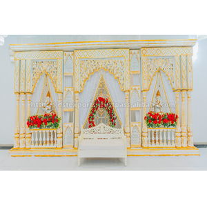 Luxury White <b>Gold</b> Wedding <b>Backdrop</b> Frames Elegant Detachable Customizable Event Decor Frame Panels Factory Price for USA - Product Image 1