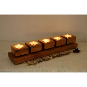 Portavelas de madera de diseño fantástico, portavelas de madera de olivo de calidad superior, Juego de 3 candelabros de madera a un precio atractivo - Product Image 3