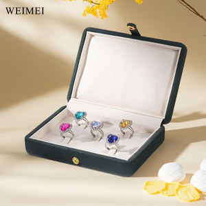 Weimei ห่วงจัดระเบียบหนังแท้ติดห่วงแบบหรูหราสามารถปรับแต่งโลโก้ได้ตัวเลือกสีสำหรับบรรจุภัณฑ์สำหรับจัดเก็บแหวนเพชร - Product Image 4