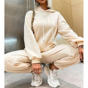 Ensemble de survêtement automne-hiver design personnalisé pour femmes ensemble de pantalon de jogging en polaire deux pièces haut et pantalon à capuche décontracté à capuche - Product Image 2