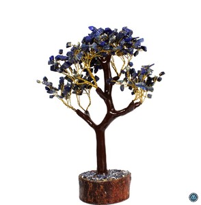Piedra preciosa de lapislázuli azul Natural de alta calidad 1000 Chips de cristal árbol Feng Shui estatuilla India para decoración del hogar amor curativo - Product Image 5
