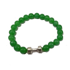 Bracelet en aventurine verte naturelle Bracelet d'haltères en pierre de lave Bracelets de perles mates bracelet d'haltère d'énergie de magnétite - Product Image 5