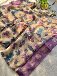 Magnifiques saris en soie douce avec bordure en sari et zari butta en stock pour femmes - Product Image 4