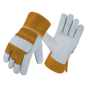 Gants de gréeur canadiens de qualité supérieure en cuir de vachette fendu à double paume Gants de sécurité pour l'abrasion industrielle flexible pour le travail - Product Image 4