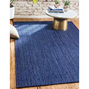 Blue Braided Jute Area Rug For Living Room Bedroom Hallway Guest Room Hotel and Office at Factory price