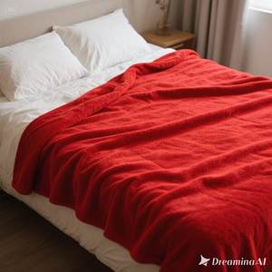 Manta de lana suave Lisa roja Cozy Color sólido Throw King Size - Product Image 3