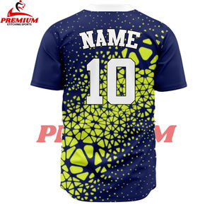 Custom <b>Button</b> <b>Up</b> Youth Baseball Jersey Set Breathable Sublimated Softball <b>Shirt</b> with Embroidered Logo for Adult and kids - Product Image 2