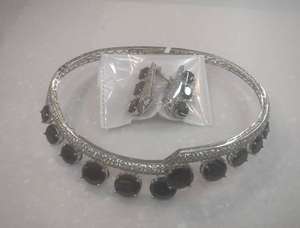 Glamorous High Quality <b>Silver</b> Finish Zircon Doublet <b>Necklace</b> <b>Set</b> With <b>Earrings</b> Wedding <b>And</b> Party Wear Collection For Women - Product Image 6