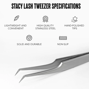 For STL-13 Curved L-Shaped Stainless Steel Tweezers Precision Tip Lightweight Design for Professional Eyelash Extensions - Product Image 2