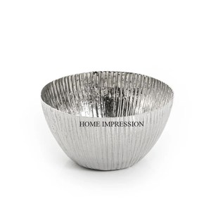 Vente flash : Bol à fruits en métal jetable, centre de table en forme de palmier, avec poignée florale, plat rond plaqué argent, usage domestique, prix bas - Product Image 6