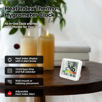 Thermomètre numérique d'indice de chaleur pour la prévention des coups de chaleur, thermomètre hygromètre de référence WBGT, moniteur de température et d'humidité pour l'été