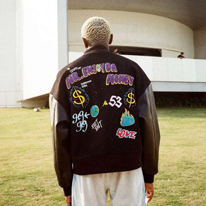 Parche de chenilla personalizado bordado 100% lana Vintage Bomber béisbol Letterman Varsities chaqueta para hombres - Product Image 2