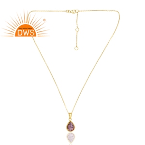 Hot Selling 925 Sterling <b>Silver</b> 18K Gold Plated Mojave Copper Oyster Turquoise Gemstone Pendant Demi <b>Fine</b> Jewelry Manufacturer - Product Image 1