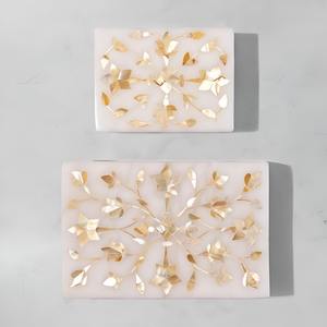 Handmade Blue Mother of Pearl Marble Jewelry <b>Storage</b> Box Ceramic Trinket Box with Semi-Precious Stone Inlay Affordable Best Gift - Product Image 3