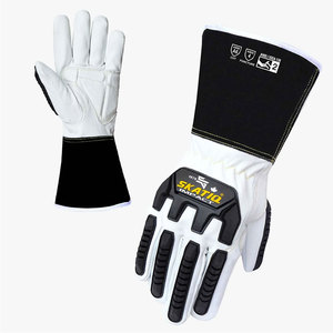 Original Skatiq SG-7016 Premium Grain Gant en peau de chèvre 5 manchettes Protection contre les coupures Anti-Vibration Nylon Doublure Construction Soudage TPR - Product Image 1