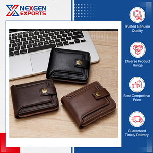 Proveedor al por Mayor de Carteras de PU con RFID para Hombre, Calidad Excepcional, Logotipo Personalizado, Cierre de Cremallera, Poliéster, Originales de la India - Product Image 4