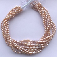 Perles de culture d'eau douce roses naturelles de 4 mm, 6 mm, 8 mm, forme riz, coupe lisse, pour la fabrication de bijoux, en vrac, nouvelle qualité AAA, en ligne