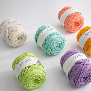 Emilli (350g) 100% Algodón Texturizado Melange Yarn Crochet Manta Bolsa para tejer y ganchillo Hobby - Product Image 1