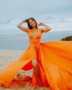 Vestido Largo de Satén de Seda Ecológico, Estilo Vintage, para Mujeres Embarazadas, Ideal para Playa y Sesiones de Fotos Preboda - Product Image 1